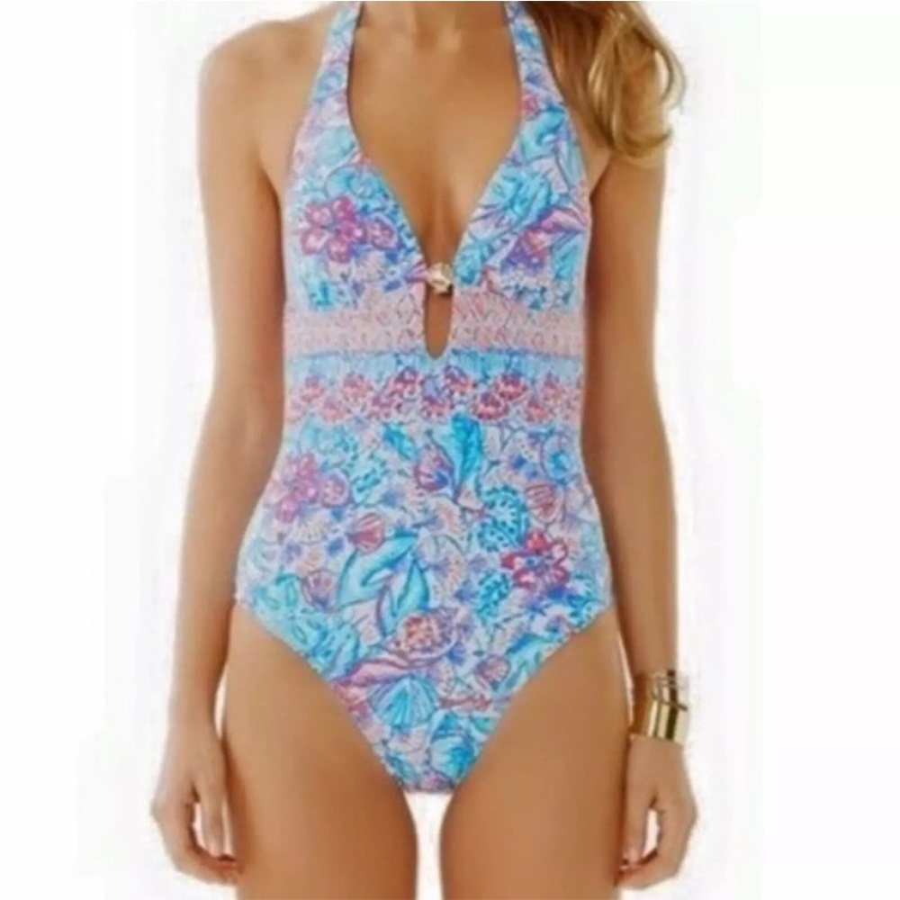 Lilly Pulitzer $169 The Seafarer 98061 One Piece Swimsuit , Small EUC